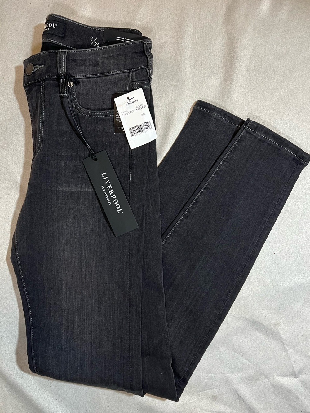 NWT Liverpool Los Angeles Abby Skinny Silky Soft Jeans – Meteorite – Size 2 / 26